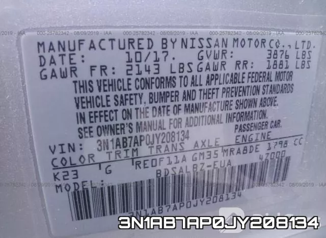 3N1AB7AP0JY208134 фото 10