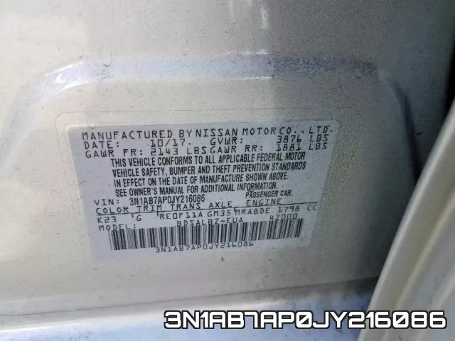 3N1AB7AP0JY216086 фото 2