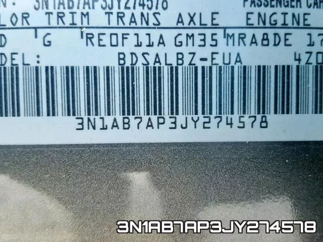 3N1AB7AP3JY274578 фото 2