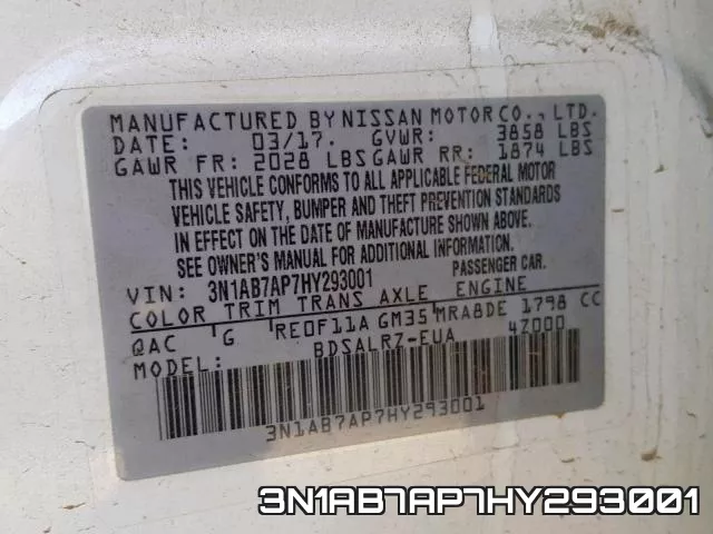 3N1AB7AP7HY293001 фото 2