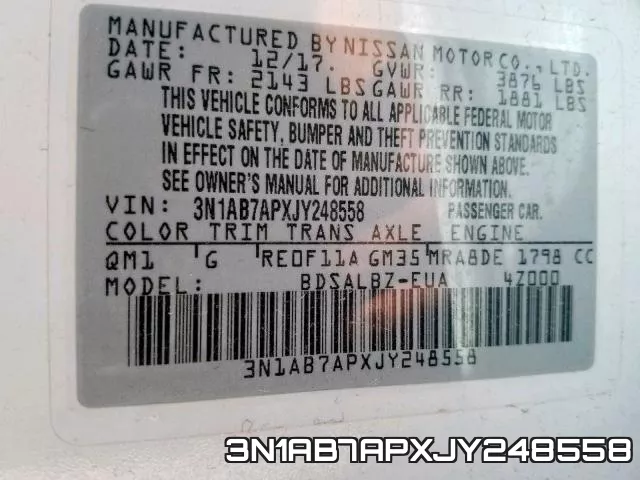 3N1AB7APXJY248558 фото 2