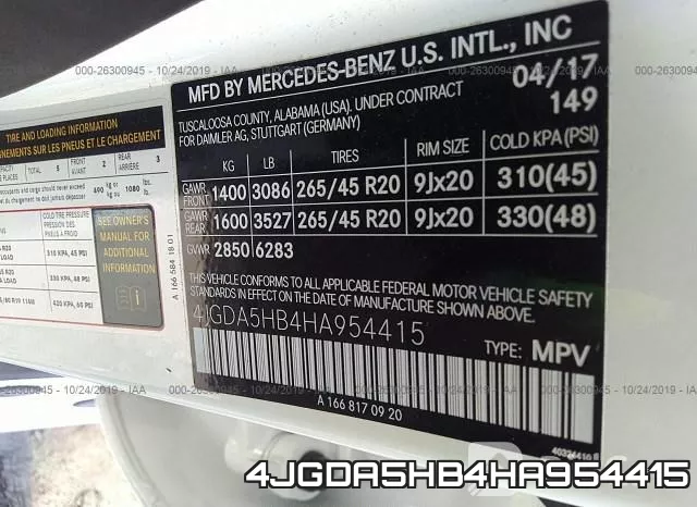 4JGDA5HB4HA954415 фото 10