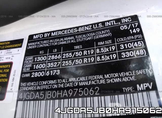 4JGDA5JB0HA975062 фото 10