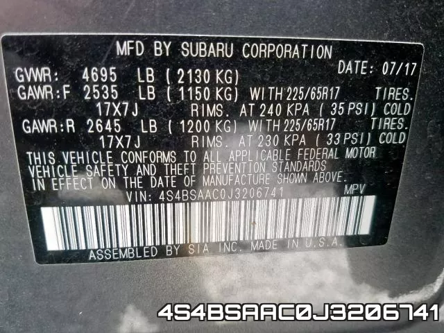 4S4BSAAC0J3206741 фото 2