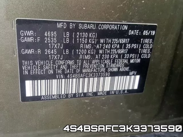 4S4BSAFC3K3373590 фото 2