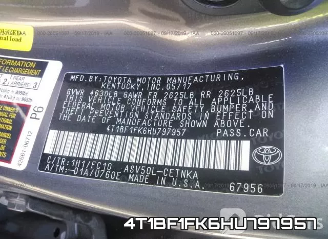 4T1BF1FK6HU797957 фото 10