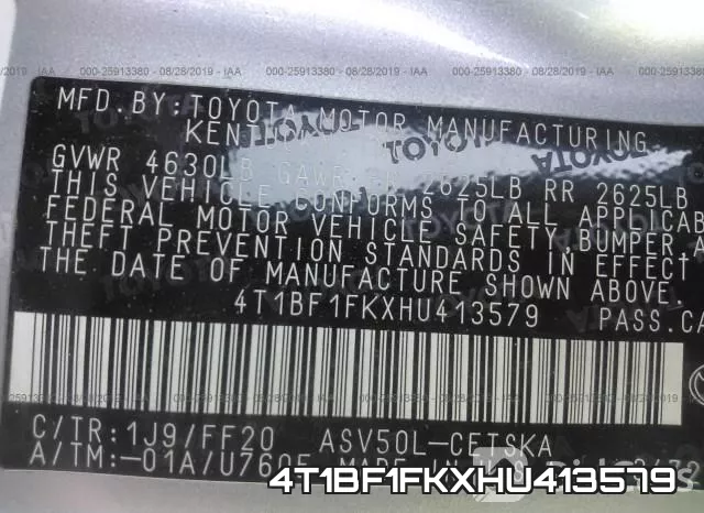 4T1BF1FKXHU413579 фото 10