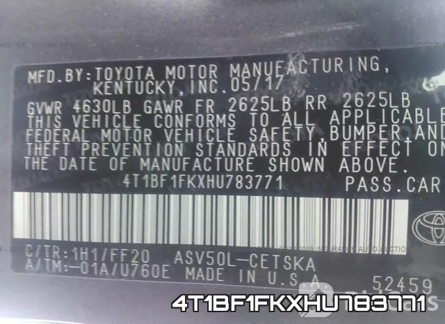 4T1BF1FKXHU783771 фото 10