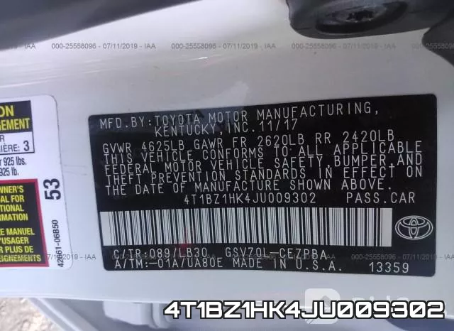 4T1BZ1HK4JU009302 фото 10