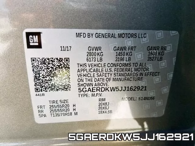 5GAERDKW5JJ162921 фото 2