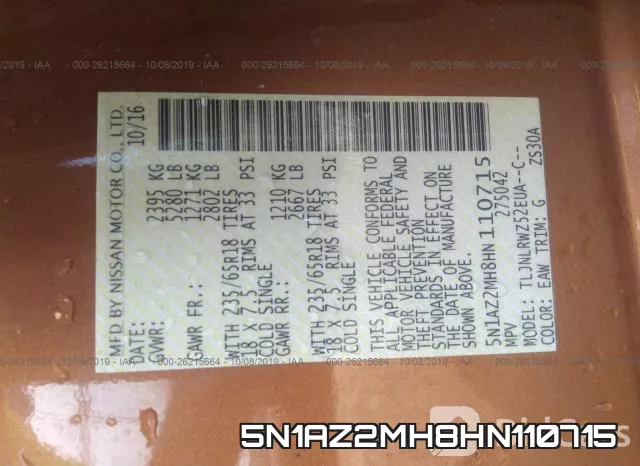 5N1AZ2MH8HN110715 фото 10