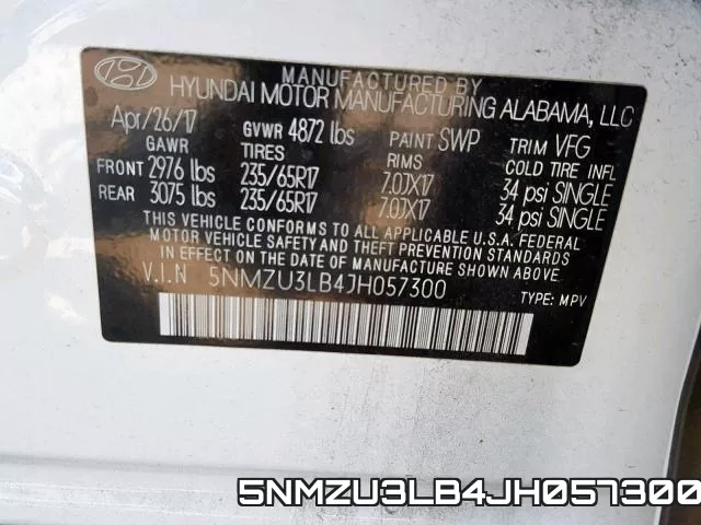 5NMZU3LB4JH057300 фото 2
