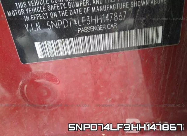 5NPD74LF3HH147867 фото 10
