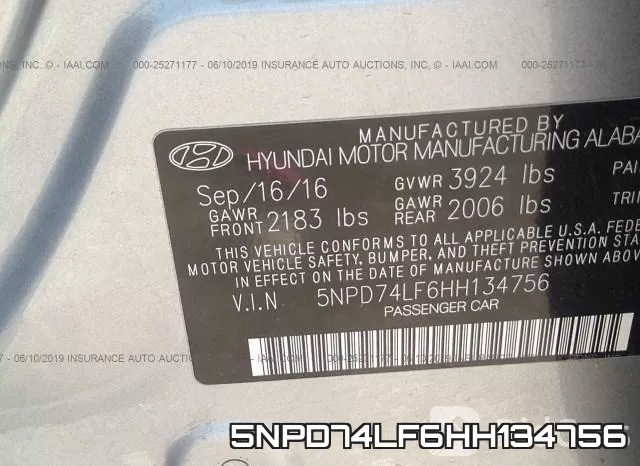 5NPD74LF6HH134756 фото 10