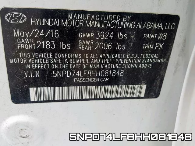 5NPD74LF8HH081848 фото 2
