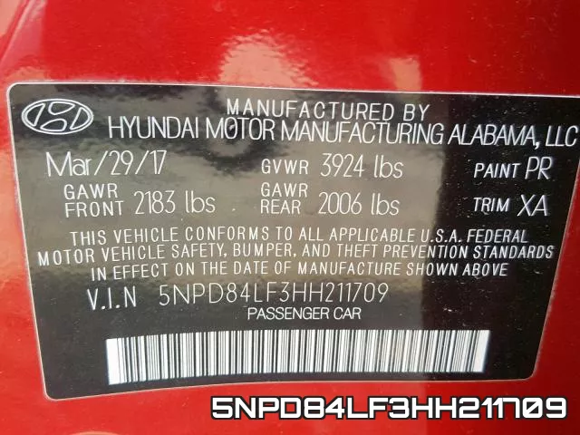 5NPD84LF3HH211709 фото 2