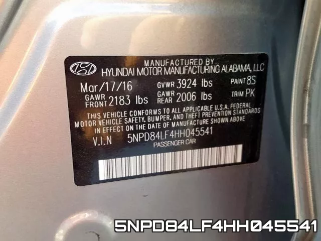 5NPD84LF4HH045541 фото 2
