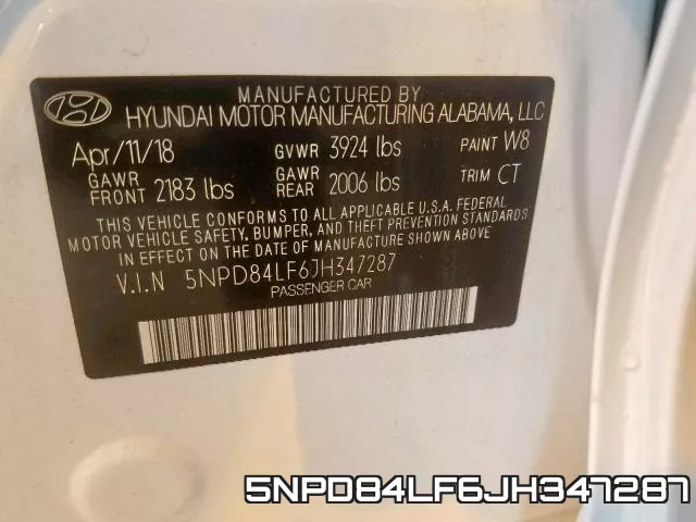5NPD84LF6JH347287 фото 2