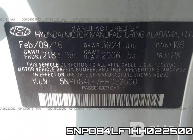 5NPD84LF7HH022500 фото 10