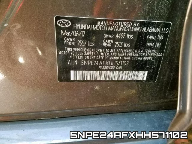5NPE24AFXHH571102 фото 2