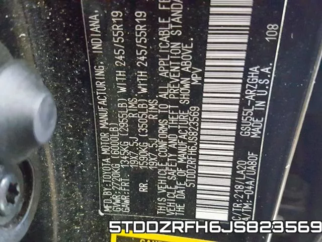 5TDDZRFH6JS823569 фото 2