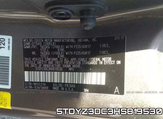 5TDYZ3DC3HS819530 фото 10