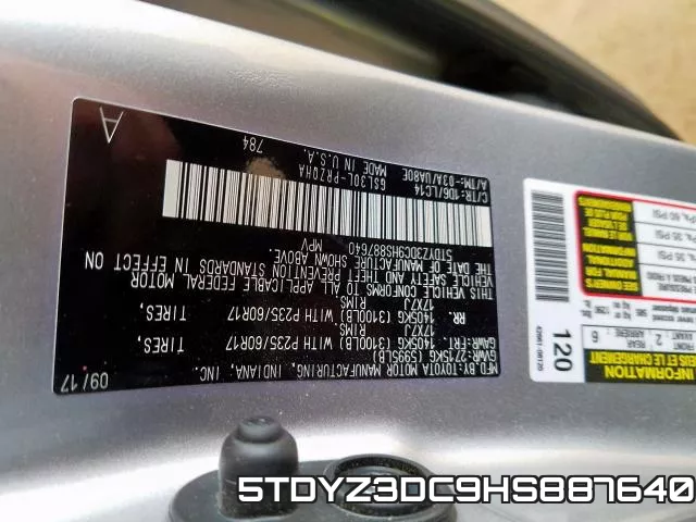 5TDYZ3DC9HS887640 фото 2