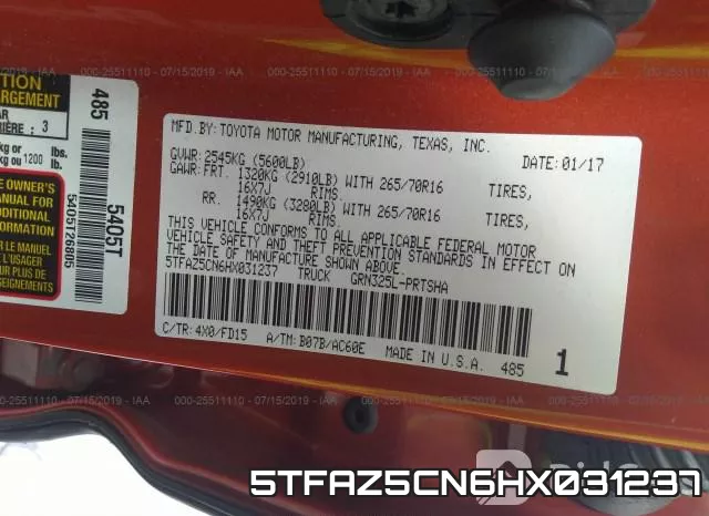 5TFAZ5CN6HX031237 фото 10
