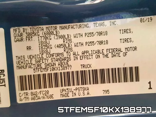 5TFEM5F10KX138977 фото 2