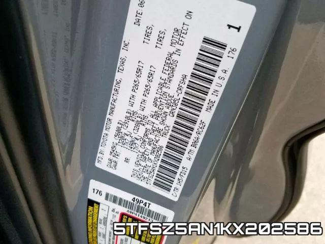 5TFSZ5AN1KX202586 фото 2