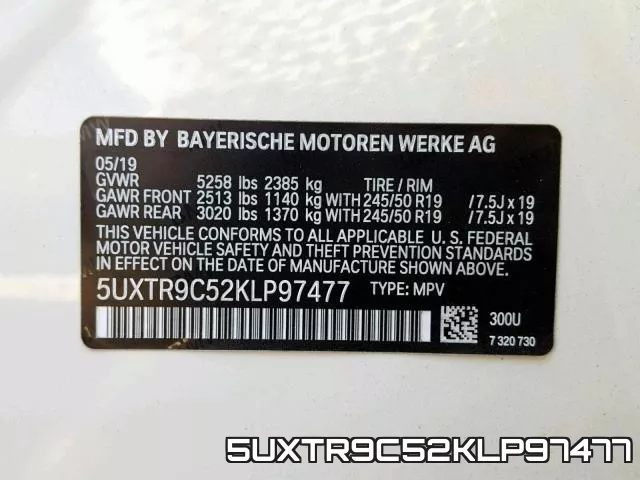 5UXTR9C52KLP97477 фото 2