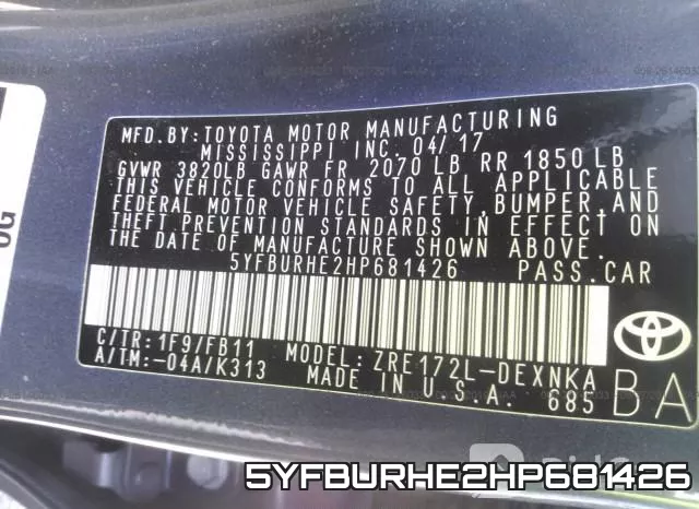 5YFBURHE2HP681426 фото 10