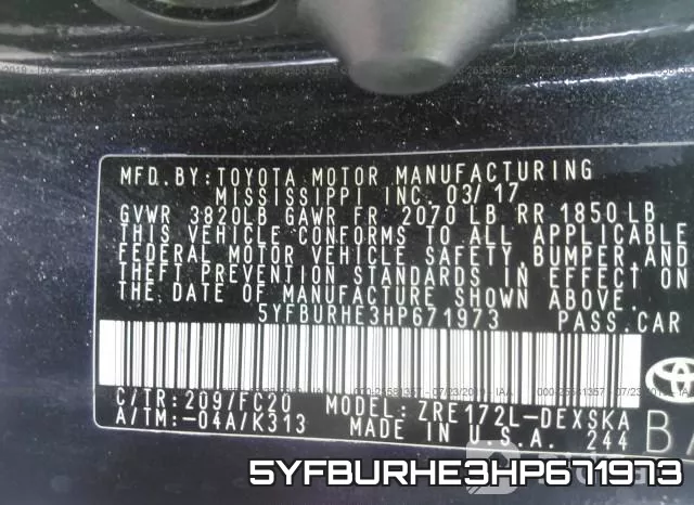 5YFBURHE3HP671973 фото 10