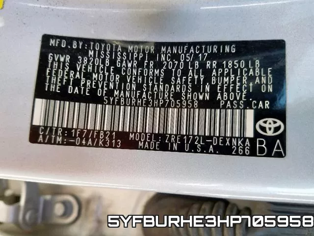 5YFBURHE3HP705958 фото 2