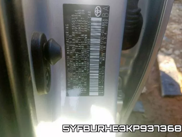 5YFBURHE3KP937368 фото 2