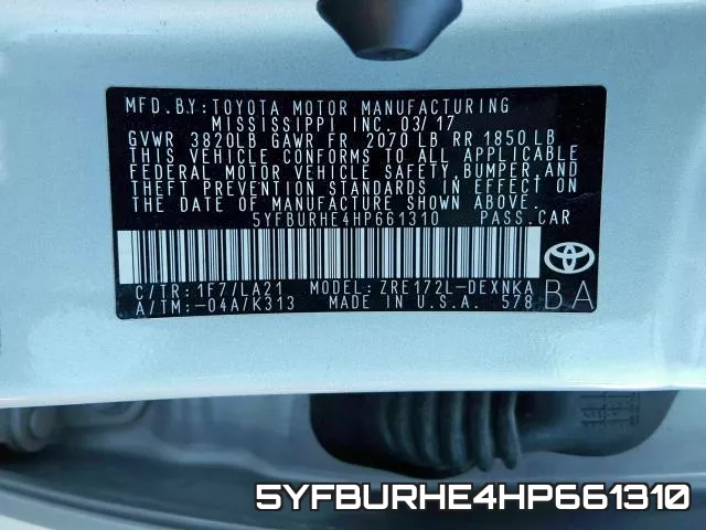 5YFBURHE4HP661310 фото 2