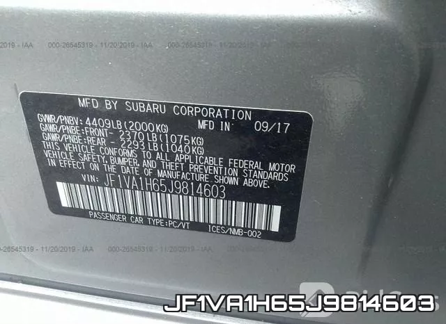 JF1VA1H65J9814603 фото 10
