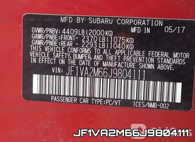 JF1VA2M66J9804111 фото 10