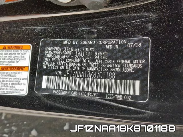 JF1ZNAA18K8701188 фото 2