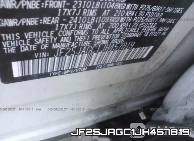JF2SJAGC1JH457819 фото 10