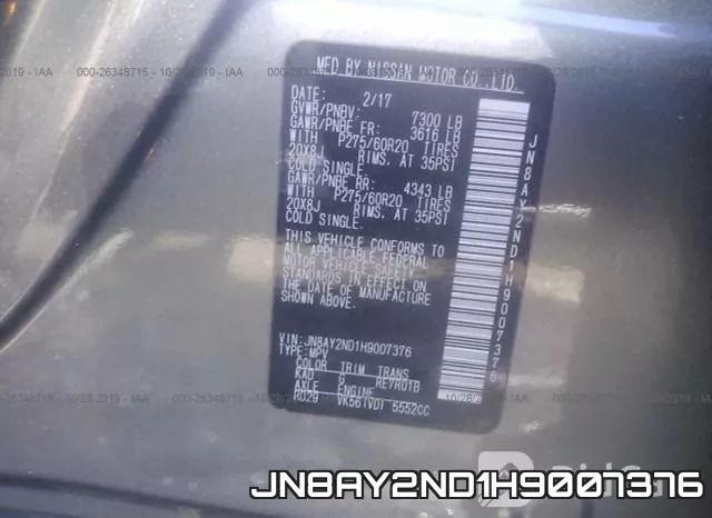 JN8AY2ND1H9007376 фото 10