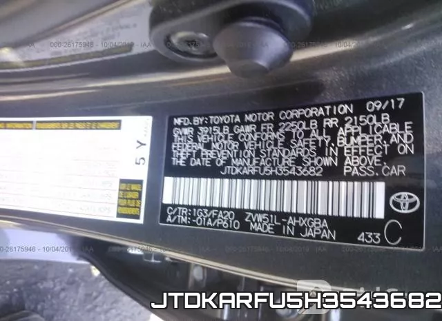 JTDKARFU5H3543682 фото 10