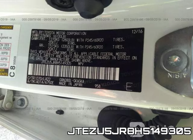 JTEZU5JR8H5149305 фото 10