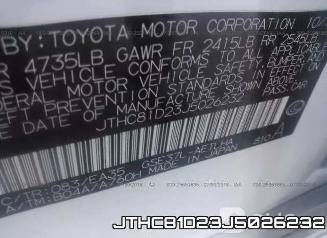 JTHC81D23J5026232 фото 10