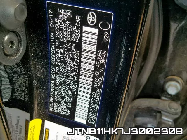 JTNB11HK7J3002308 фото 2
