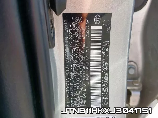 JTNB11HKXJ3041751 фото 2
