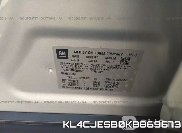 KL4CJESB0KB869673 фото 10