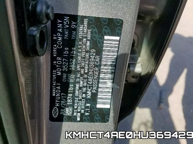 KMHCT4AE0HU369429 фото 2