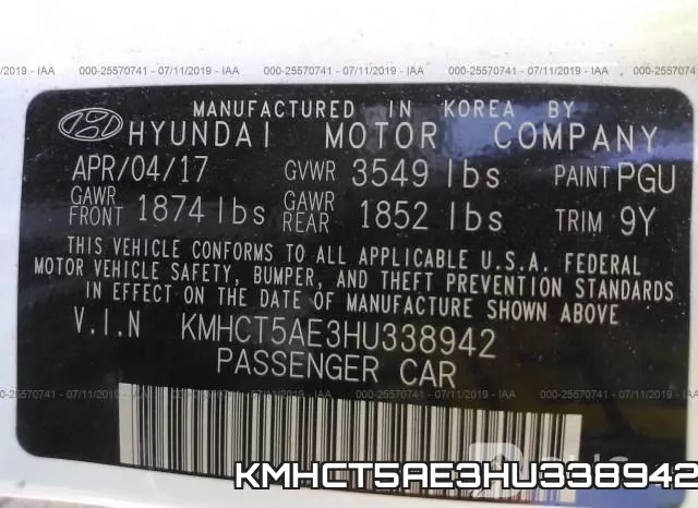 KMHCT5AE3HU338942 фото 10