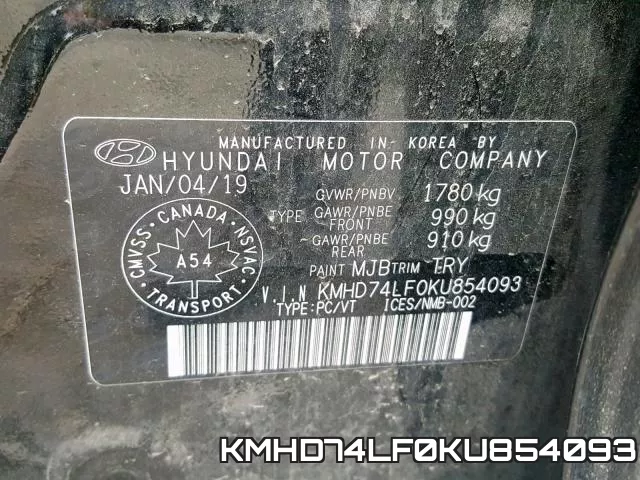 KMHD74LF0KU854093 фото 2